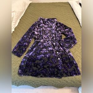 NWT. ZARA- velvet trim jewel button dress